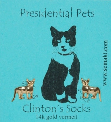 Clinton's Socks the Cat Earrings