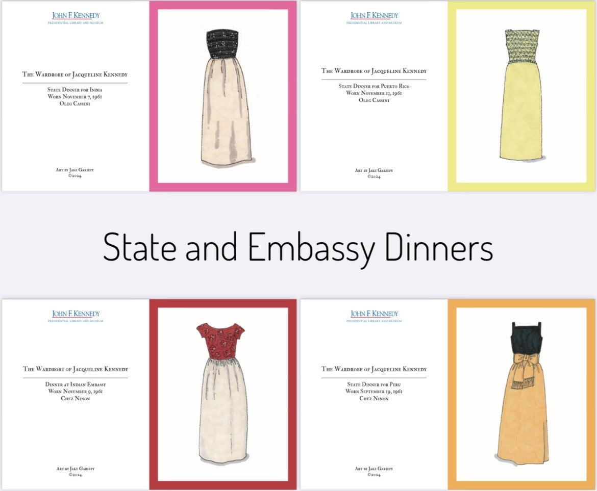 Jacqueline Kennedy State & Embassy Dinner Note Cards